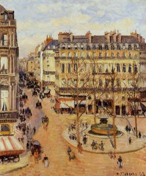 Camille Pissarro : Rue Saint-Honore, Morning Sun Effect